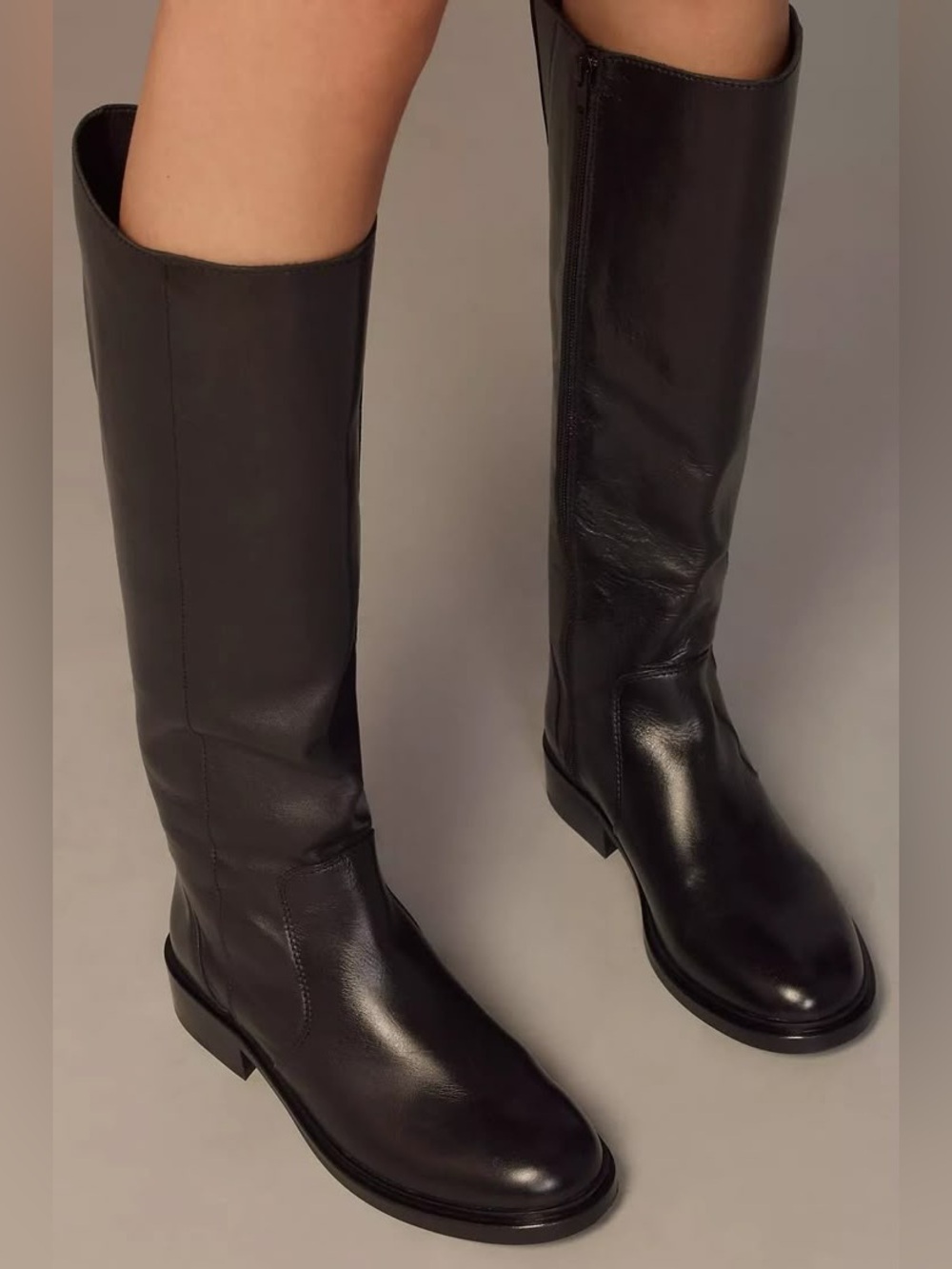 NWT US 6-6.5 /EU 37W - Anthropologie Tall Riding Boots Black leather (US$ 260)